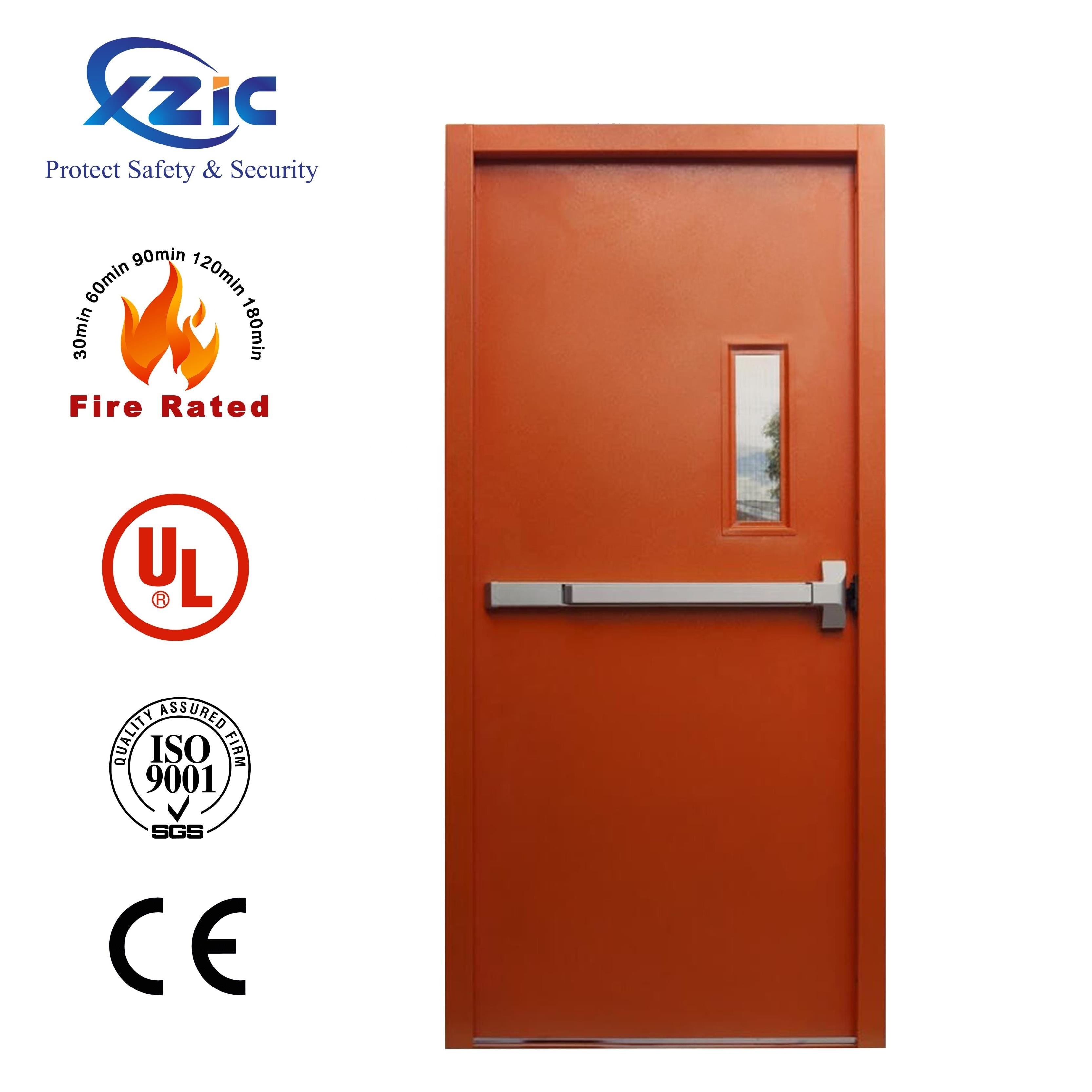 UL 2 hours fire primed steel commercial door exterior fire rated steel doors burgalary & fire rated doors