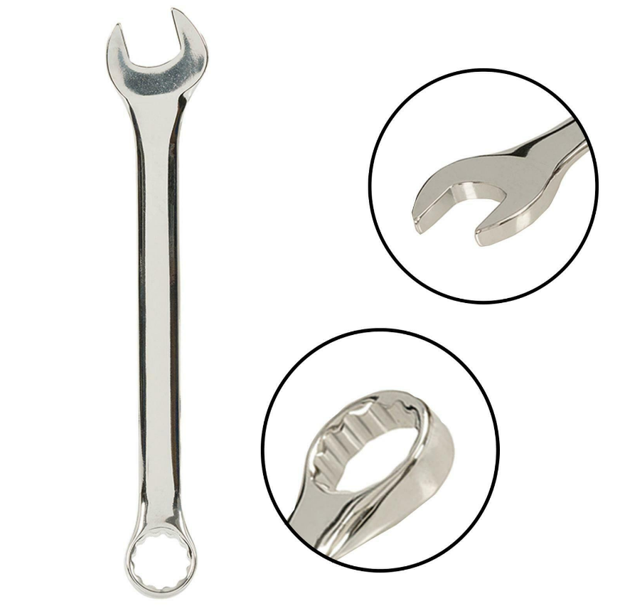 22mm Combination Wrench - Industrial Grade Spanner with 12Point Design, 15Degree Offset, Made with Durable Chrome Vanadium Steel