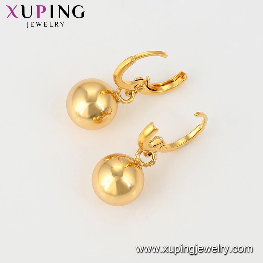 98953 xuping fashion new vintage gold antique earrings+arabic gold 10mm ball earring designs