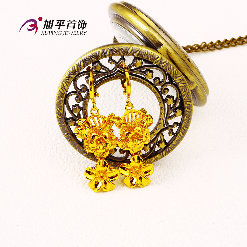 xuping jewelry 24k gold plated brass flower gold jewelry sets