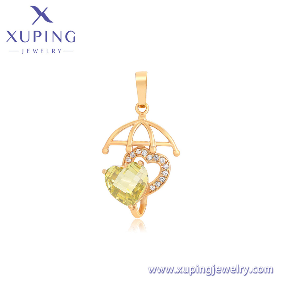 34888 xuping jewelry elegant romantic design umbrella heart shape colorful diamond Mother's Day pendant