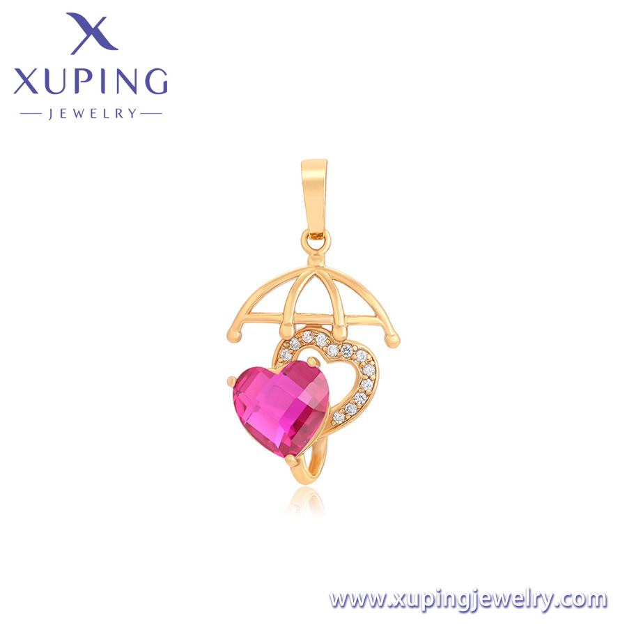 34888 xuping jewelry elegant romantic design umbrella heart shape colorful diamond Mother's Day pendant