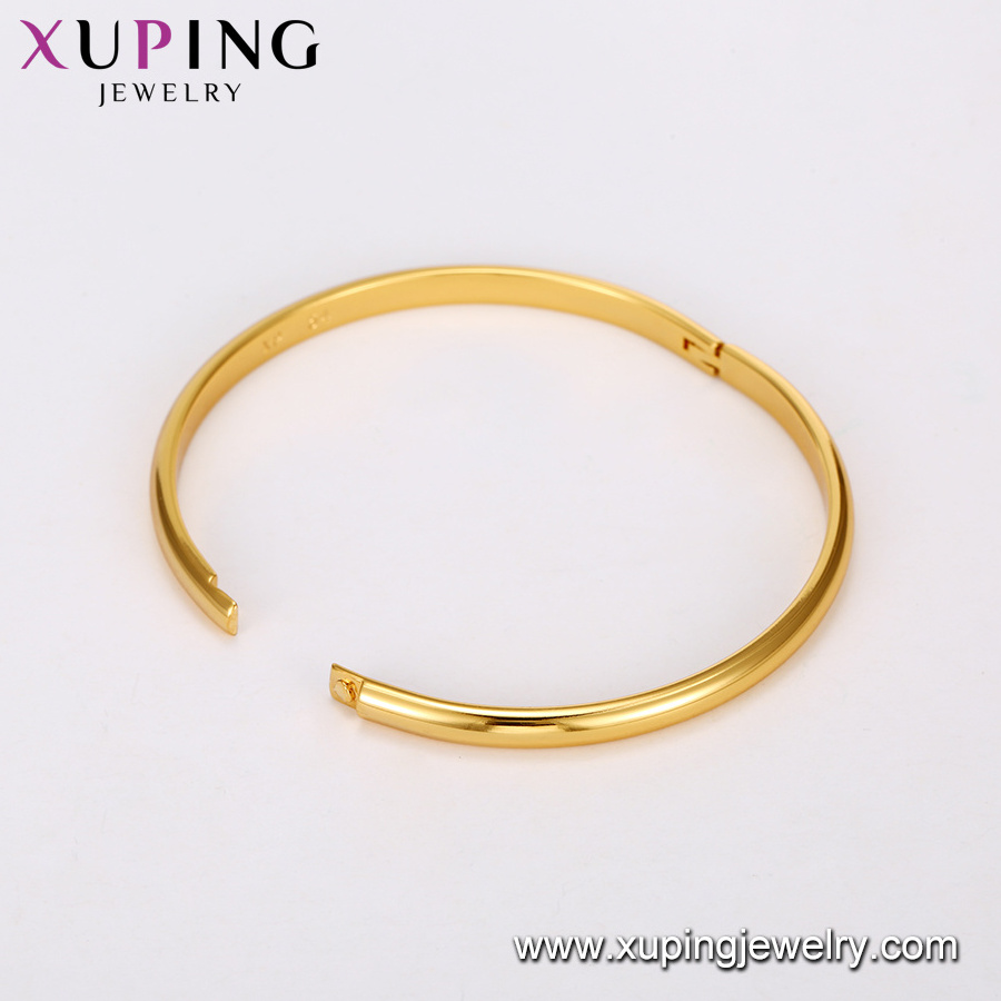 xuping special offer 4mm classical design women bangle,  trendy elegant copper alloy saudi arabia jewelry gold bangles