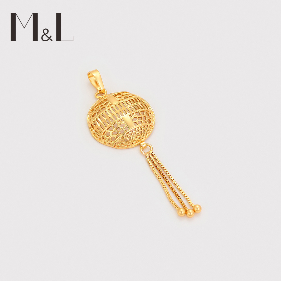 M&L-24 Xuping Jewelry 24k gold plating jewelry custom gold charm jewelry Advanced exquisite carved pattern circular set