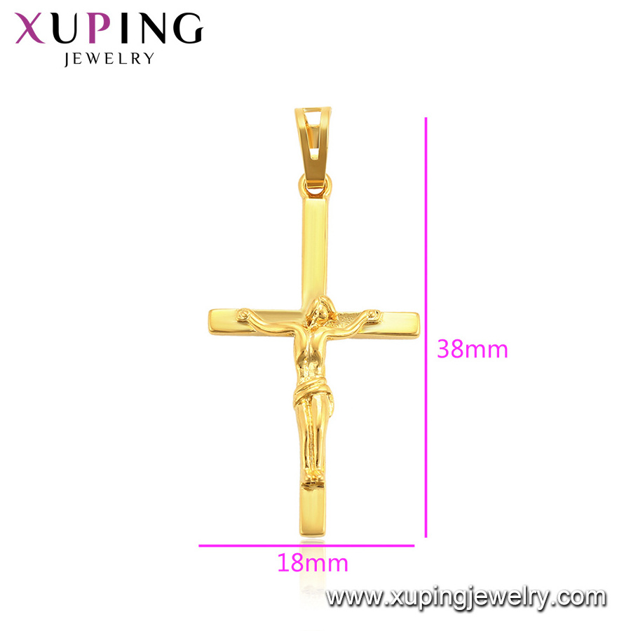 34902 xuping fashion pendant jesus cross design 24k gold plated women jewelry