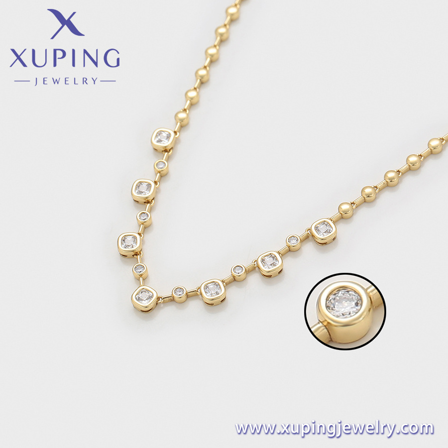 X000917951 XUPING Jewelry 14K gold color stone necklace women gold 14k jewelry