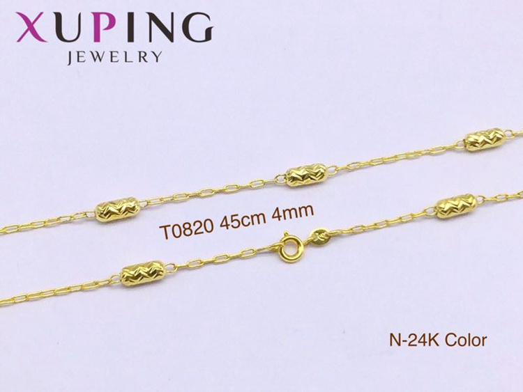 Xuping wholesale bulk cube jewelry nickel free plated 24k italian gold chain