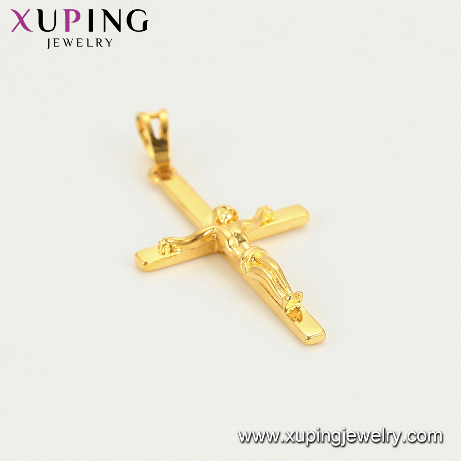 34902 xuping fashion pendant jesus cross design 24k gold plated women jewelry