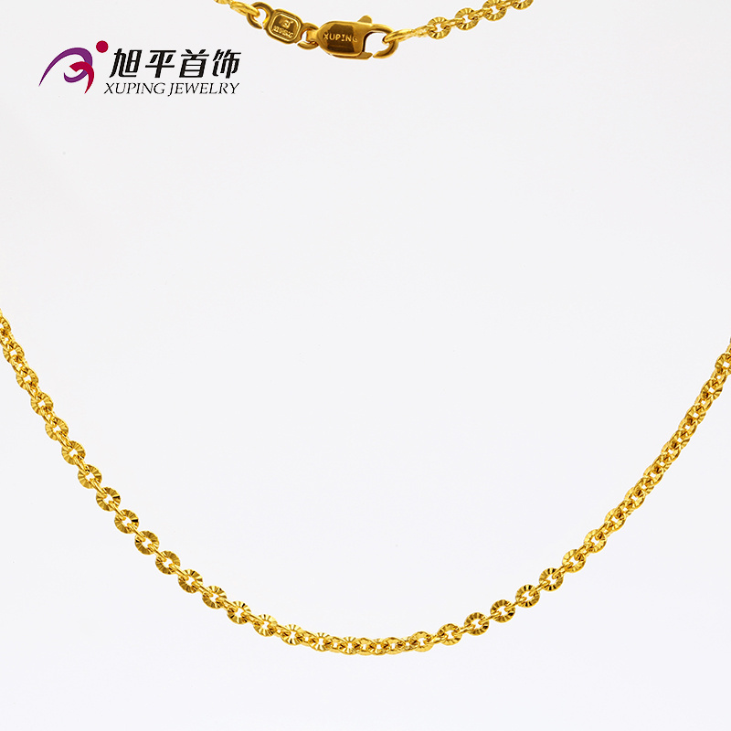 xuping fashion jewelry gold plated brass women's thin chains necklaces