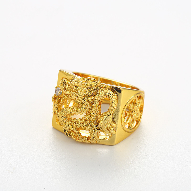 AR71202701 xuping dragon 24k gold plated brass jewelry+rings jewelry+dubai gold rings mens jewelry