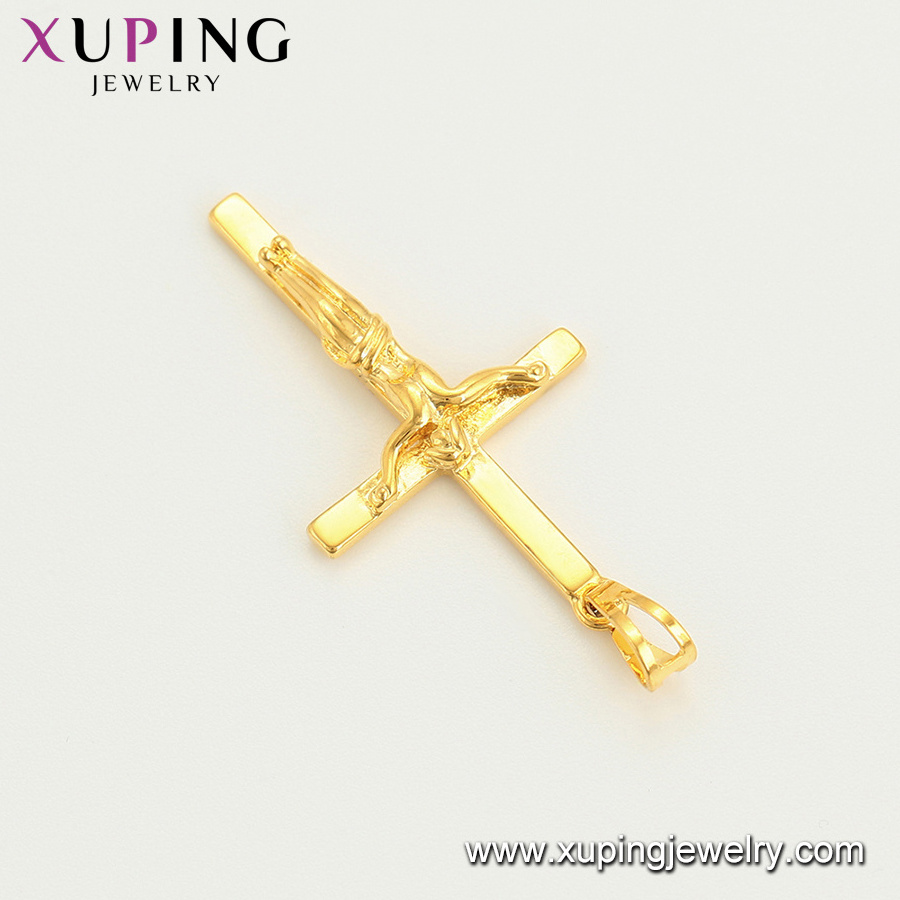 34902 xuping fashion pendant jesus cross design 24k gold plated women jewelry