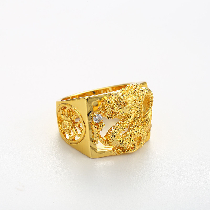 AR71202701 xuping dragon 24k gold plated brass jewelry+rings jewelry+dubai gold rings mens jewelry