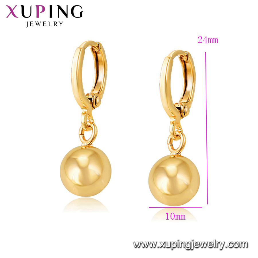 98953 xuping fashion new vintage gold antique earrings+arabic gold 10mm ball earring designs