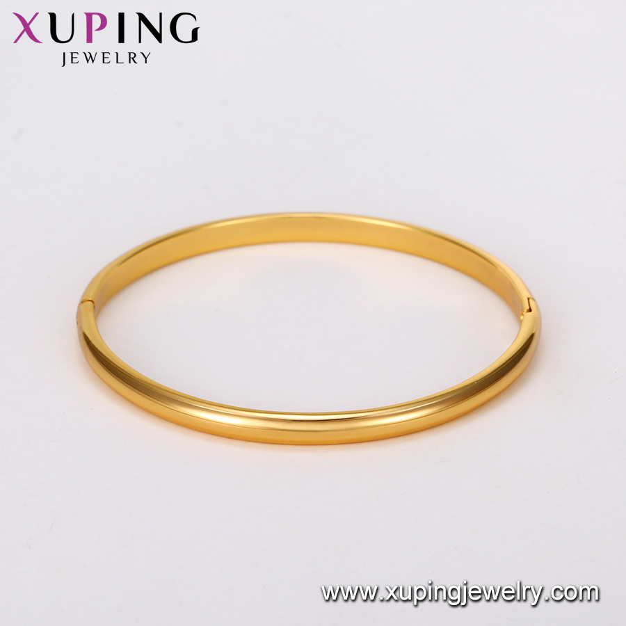 xuping special offer 4mm classical design women bangle,  trendy elegant copper alloy saudi arabia jewelry gold bangles