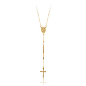 A00632832 xuping jewelry Religious Collection Luxury 24k Gold Plated Stainless Steel Rosary Necklace