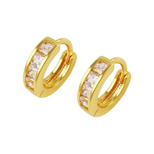 Xuping gold 24K white stone earrings for women