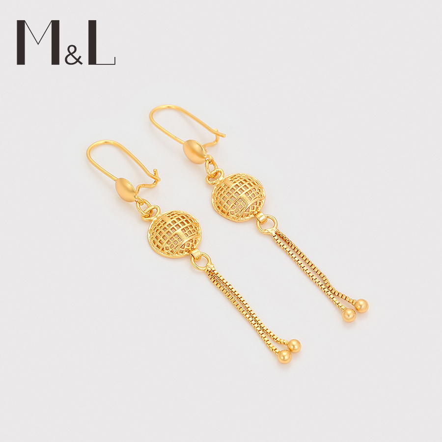 M&L-24 Xuping Jewelry 24k gold plating jewelry custom gold charm jewelry Advanced exquisite carved pattern circular set