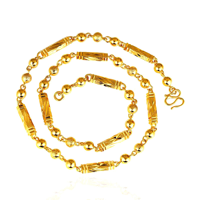 XL4211 xuping men bead saudi gold chain 24k+cadena oro 24k+plated gold 24k chain