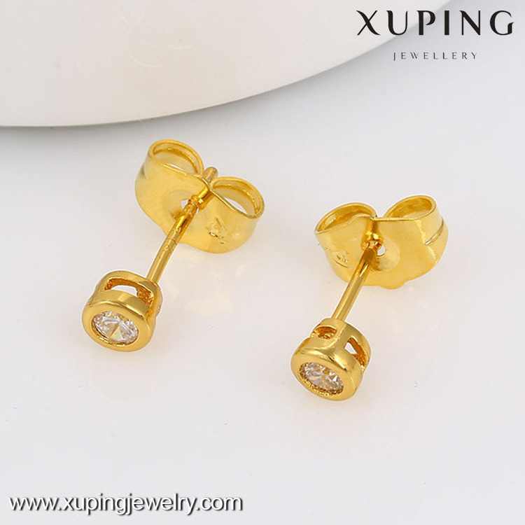 new fashion 24k golden earring designs white stone stud earrings