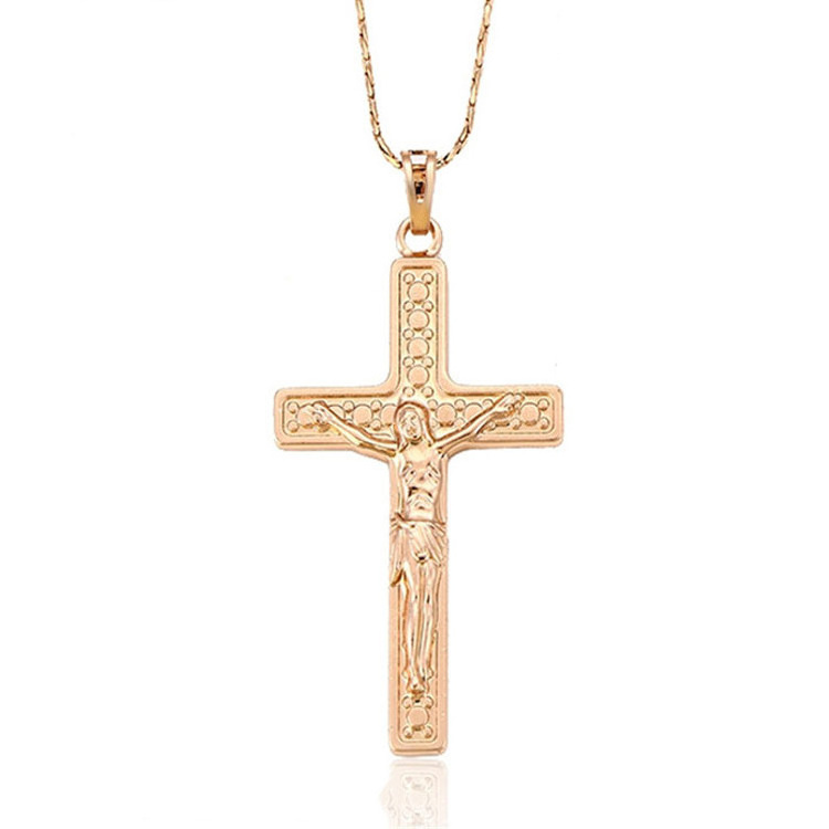 31999 Latest Jewelry Design Rose Gold Color Cross Pendant, Crucifix pendant