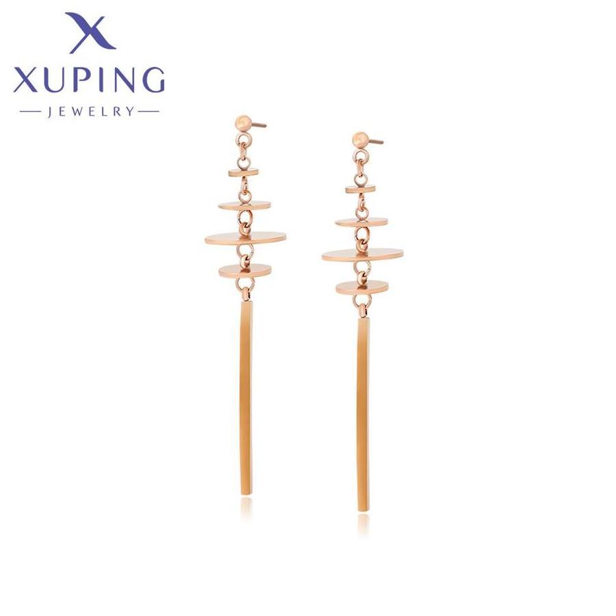 80923 XUPING Jewelry Rose Gold Color Stainless Steel Dangle Earrings Elegant Fashion Jewelry Earrings