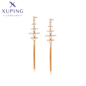 80923 XUPING Jewelry Rose Gold Color Stainless Steel Dangle Earrings Elegant Fashion Jewelry Earrings