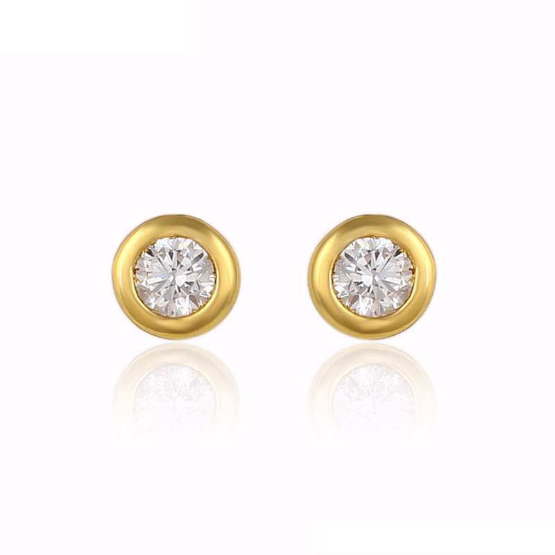 new fashion 24k golden earring designs white stone stud earrings