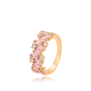 A00915887 XUPING Jewelry accessories woman fine jewelry 18K gold color Artificial zircon Pink stone Copper valentines rings