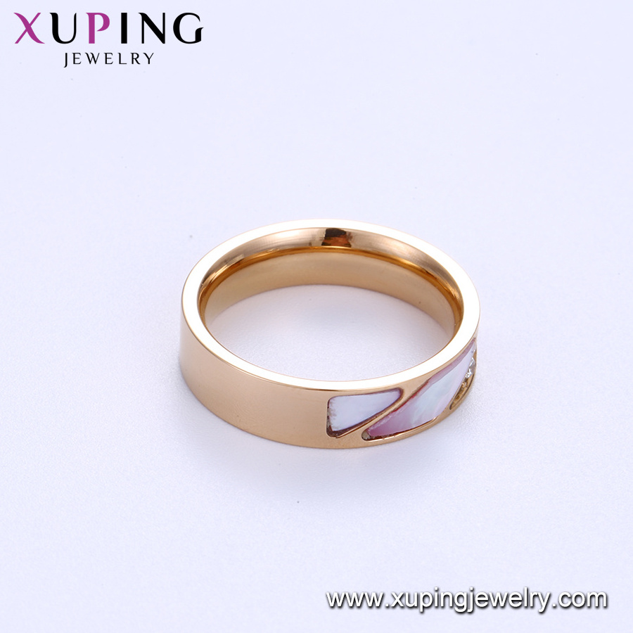 15119 xuping fashion stainless steel jewelry rose gold color synthetic zircon ring