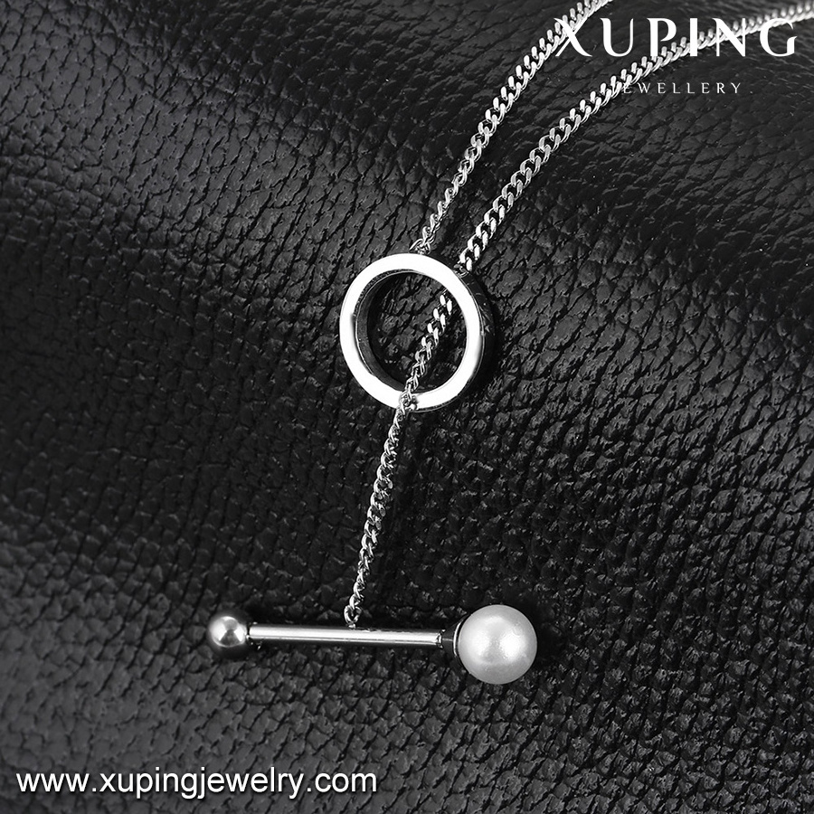 necklace-00207-young fashion jewelry stainless steel pearl necklace