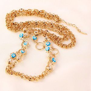 41313 wholesale china turkish jewelry accessories 18k delicate evil design eye gold plated jewelry necklace