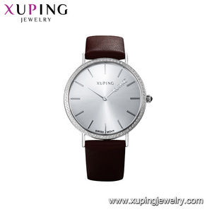 watch-5 Xuping stainless steel back fashion leather men electronic movement wrist watch