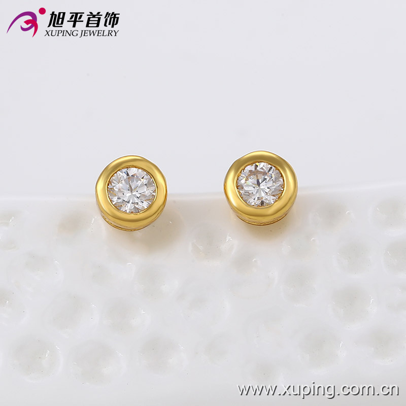 new fashion 24k golden earring designs white stone stud earrings