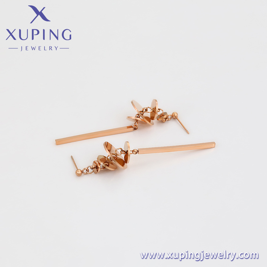 80923 XUPING Jewelry Rose Gold Color Stainless Steel Dangle Earrings Elegant Fashion Jewelry Earrings