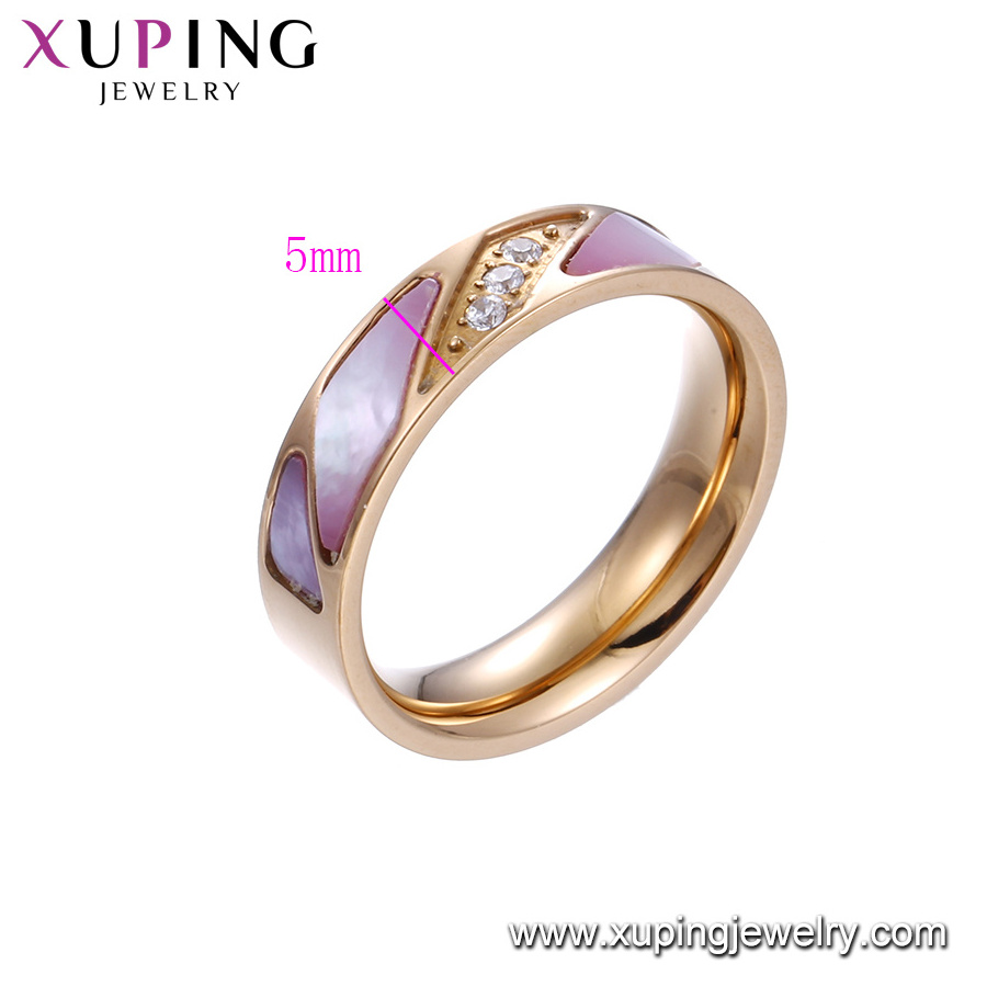 15119 xuping fashion stainless steel jewelry rose gold color synthetic zircon ring