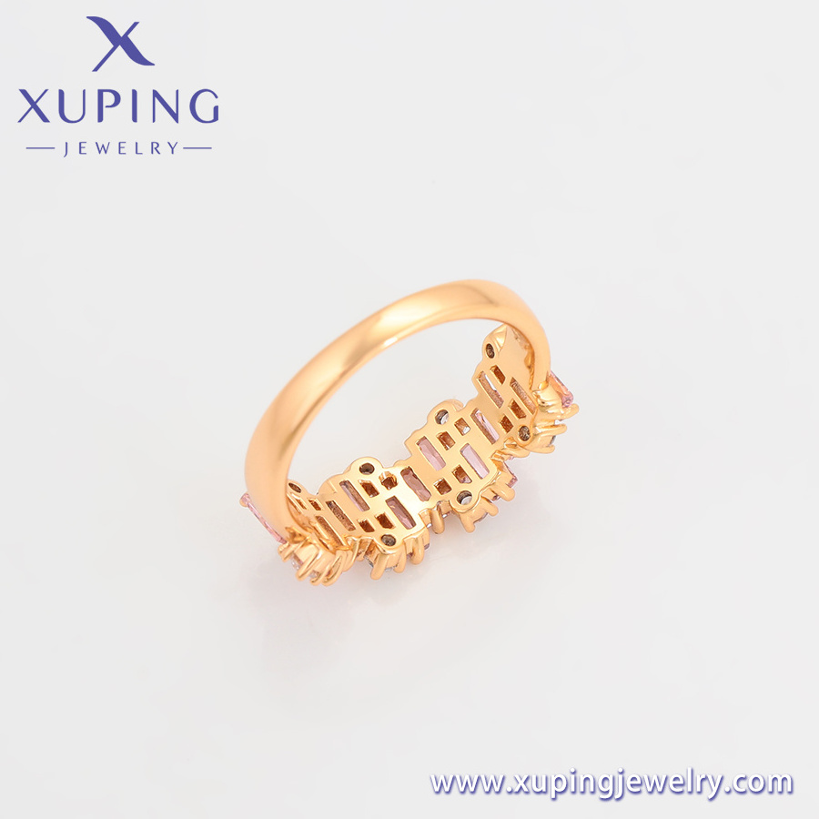 A00915887 XUPING Jewelry accessories woman fine jewelry 18K gold color Artificial zircon Pink stone Copper valentines rings