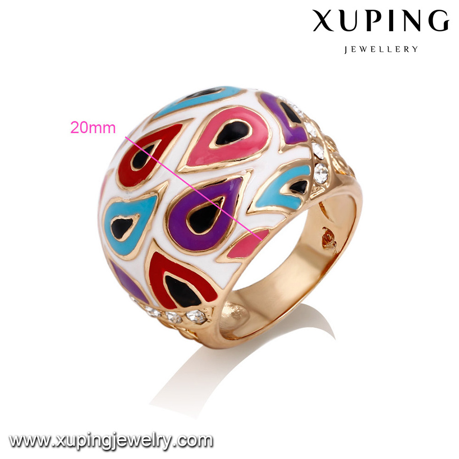 14377 Fine fashion muti-color jewelry 18k gold color beautiful fimger ring for women