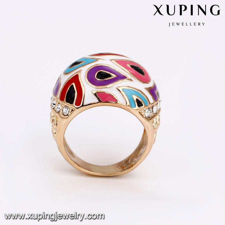 14377 Fine fashion muti-color jewelry 18k gold color beautiful fimger ring for women