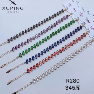 A01 xuping 2021 new arrival cz colorful wholesale series of gold plated, fashion hand bracelet for women