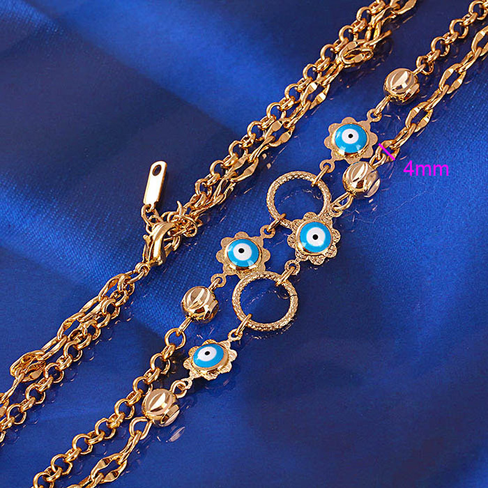 41313 wholesale china turkish jewelry accessories 18k delicate evil design eye gold plated jewelry necklace