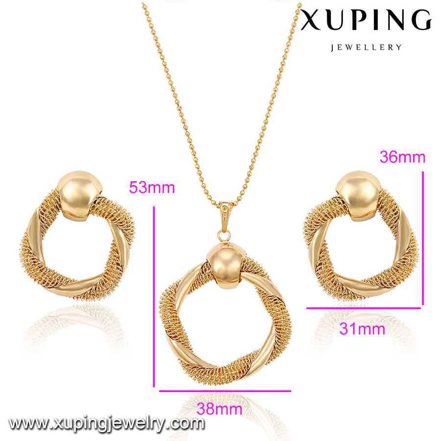 63827 Xuping New Arrive Fashional 18K Gold Plated Cheap Fashion Jewelry Set