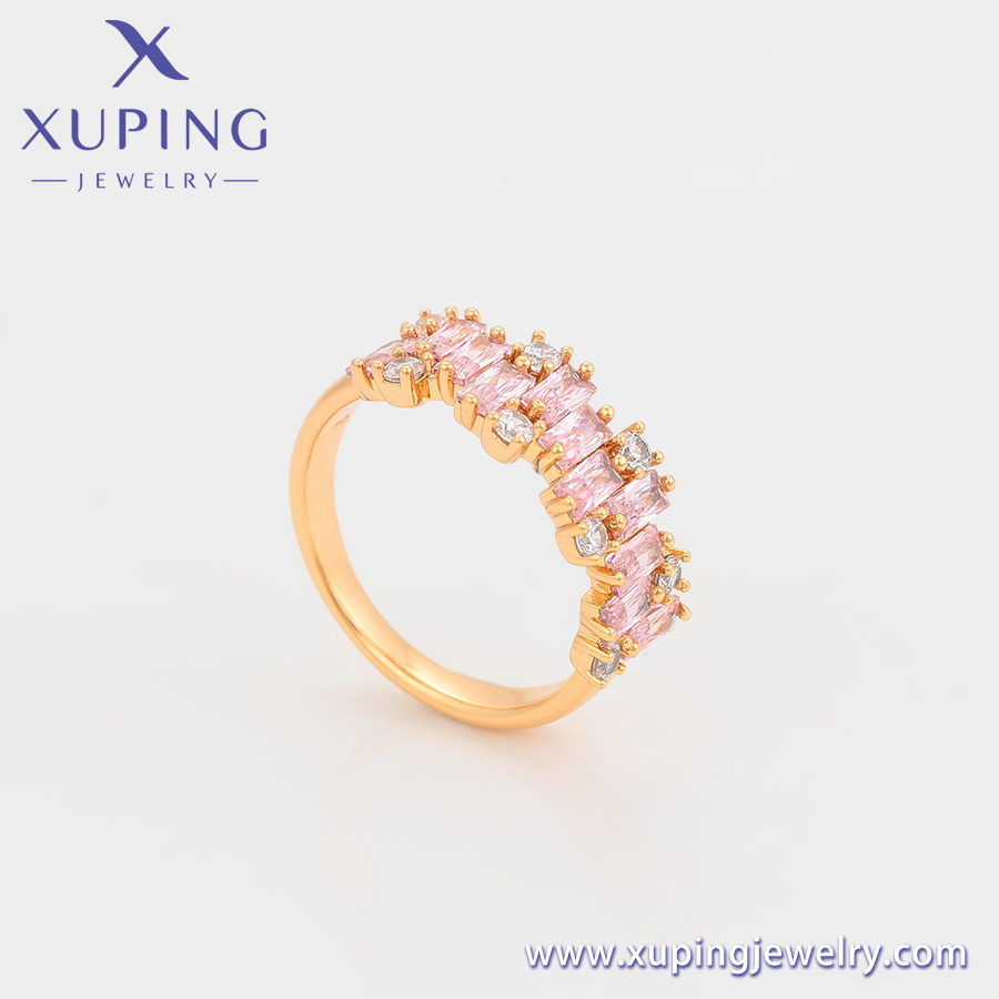 A00915887 XUPING Jewelry accessories woman fine jewelry 18K gold color Artificial zircon Pink stone Copper valentines rings