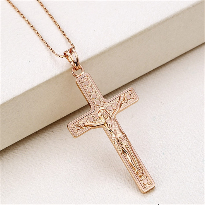 31999 Latest Jewelry Design Rose Gold Color Cross Pendant, Crucifix pendant