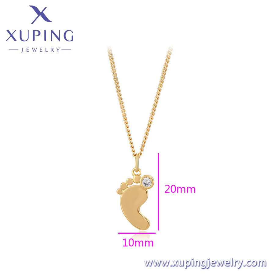 necklace-0178 XUPING Jewelry 14K gold color special  soles of foot special trendy popular pendant women necklaces