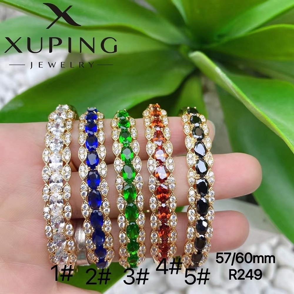 A01 xuping 2021 new arrival cz colorful wholesale series of gold plated, fashion hand bracelet for women