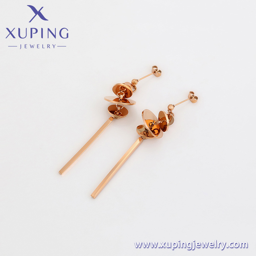 80923 XUPING Jewelry Rose Gold Color Stainless Steel Dangle Earrings Elegant Fashion Jewelry Earrings