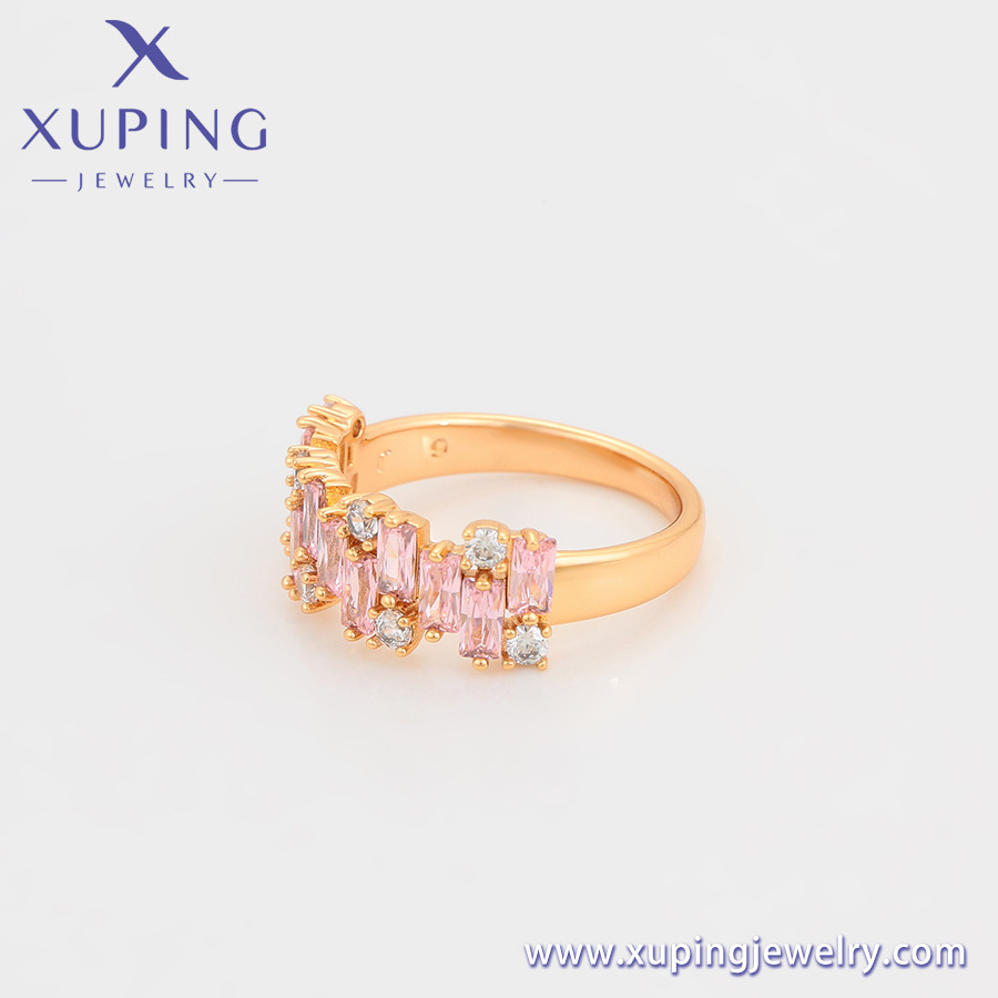 A00915887 XUPING Jewelry accessories woman fine jewelry 18K gold color Artificial zircon Pink stone Copper valentines rings