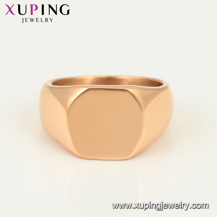 16126 Xuping Manufacturer Hot Selling Stainless Steel Gold Plated Signet Rings For Men