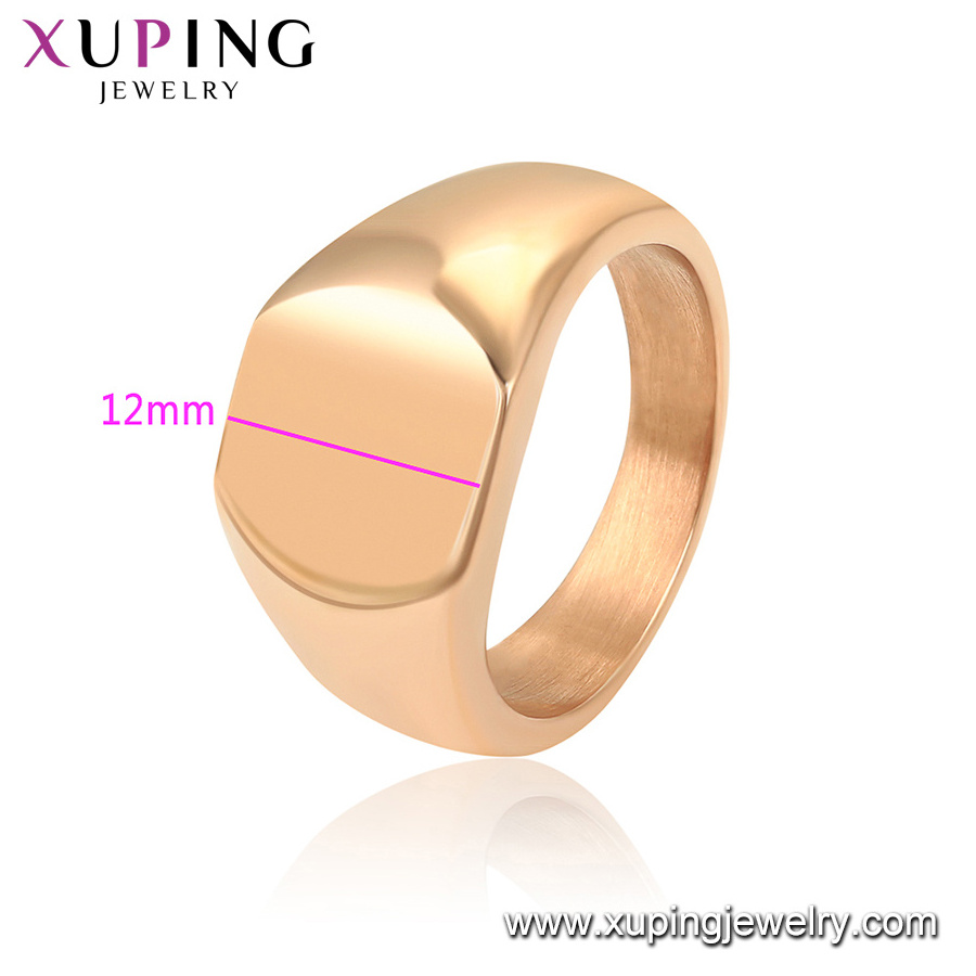 16126 Xuping Manufacturer Hot Selling Stainless Steel Gold Plated Signet Rings For Men