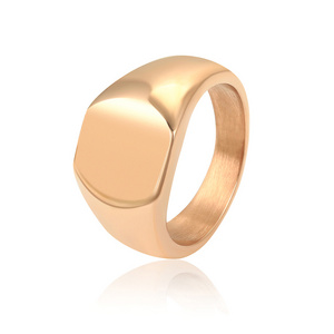 16126 Xuping Manufacturer Hot Selling Stainless Steel Gold Plated Signet Rings For Men